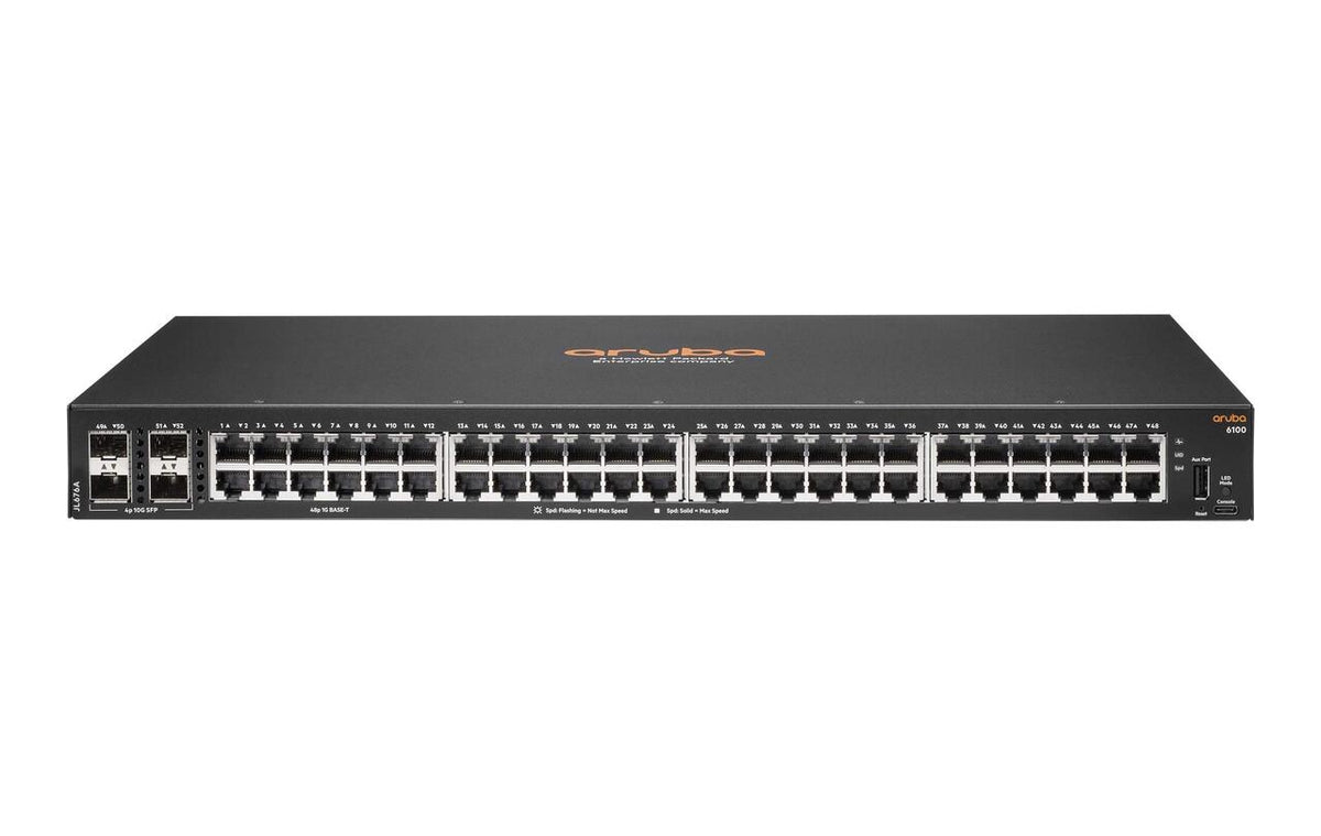 HPE Aruba JL676A CX 6100 48-Port GbE 4x 1G/10G SFP+ Layer 2 Managed Switch