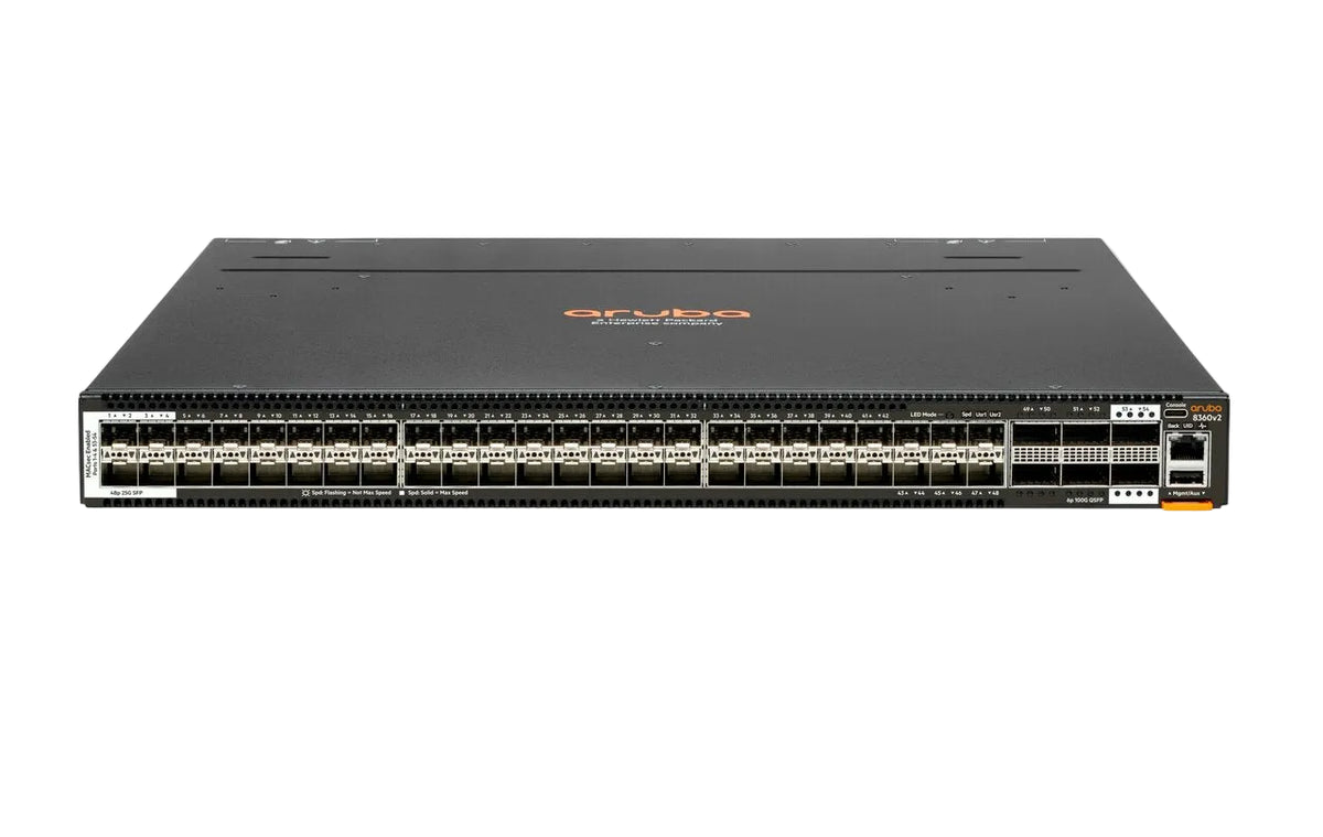 HPE Aruba JL704C CX 8360-48Y6C v2 48-Port 25G 6-Port 100G MACsec Layer 3 Managed Switch