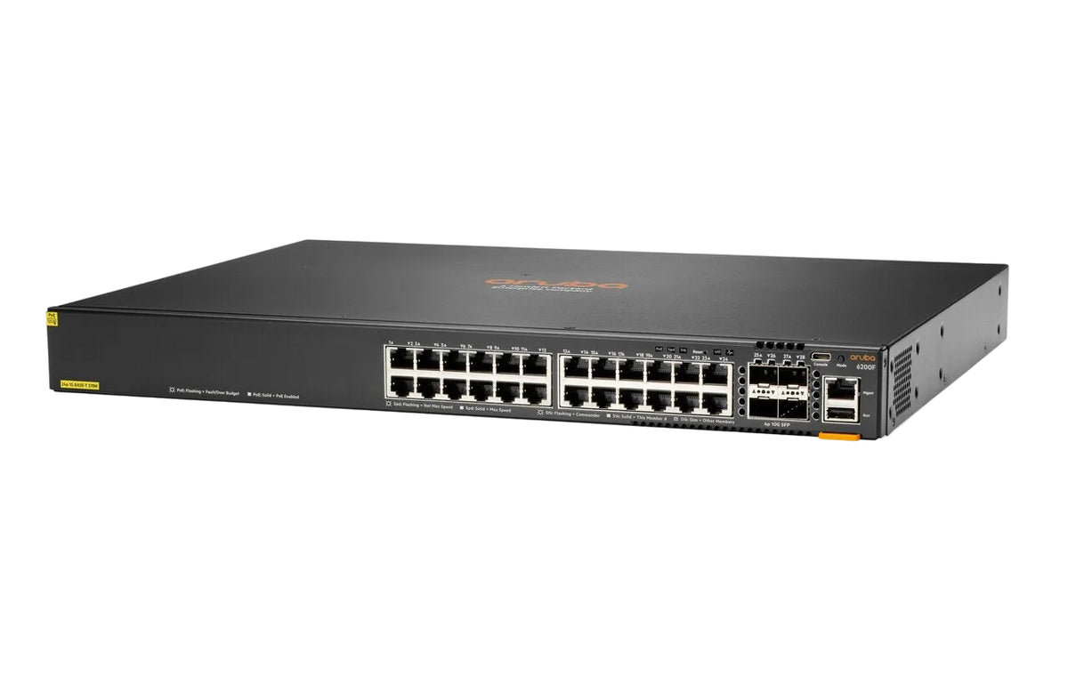 HPE Aruba JL724B CX 6200F 24-Port GbE Non-PoE 4x 10G SFP+ Layer 3 Managed Switch