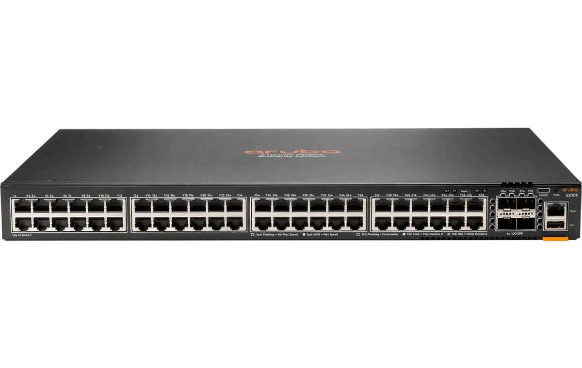 HPE Aruba JL726A CX 6200F 48-Port GbE 4x 10G SFP+ 176 Gbps 8-Member VSF L3 Access Switch