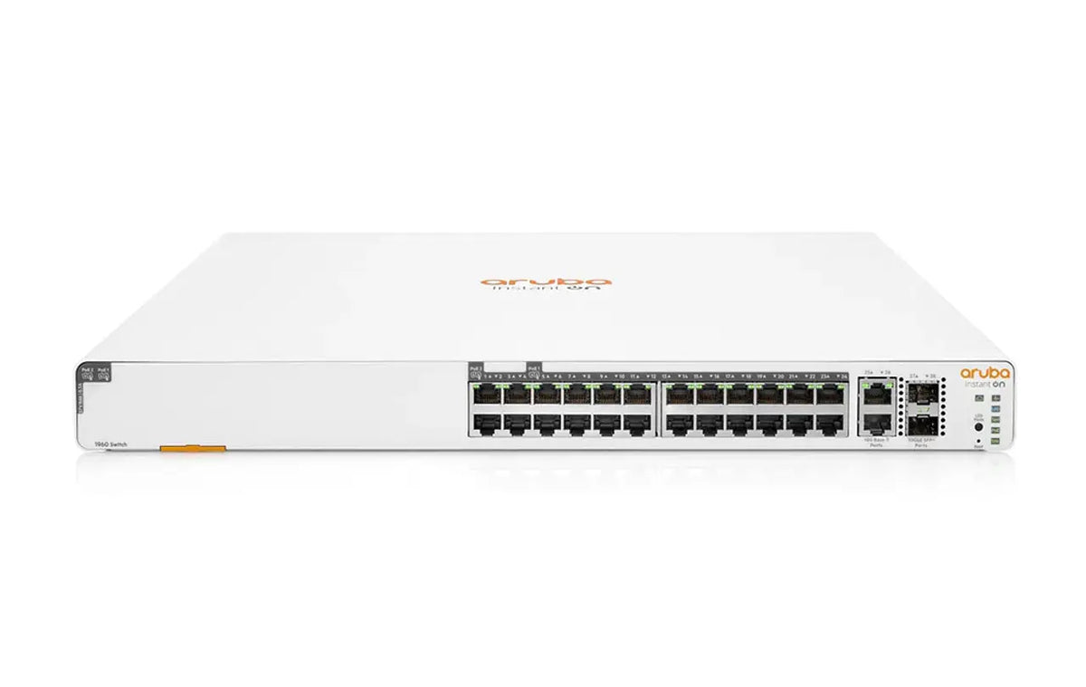 HPE Aruba JL807A Instant On 1960 24-Port GbE PoE+ Class 4/6 Smart-Managed Switch