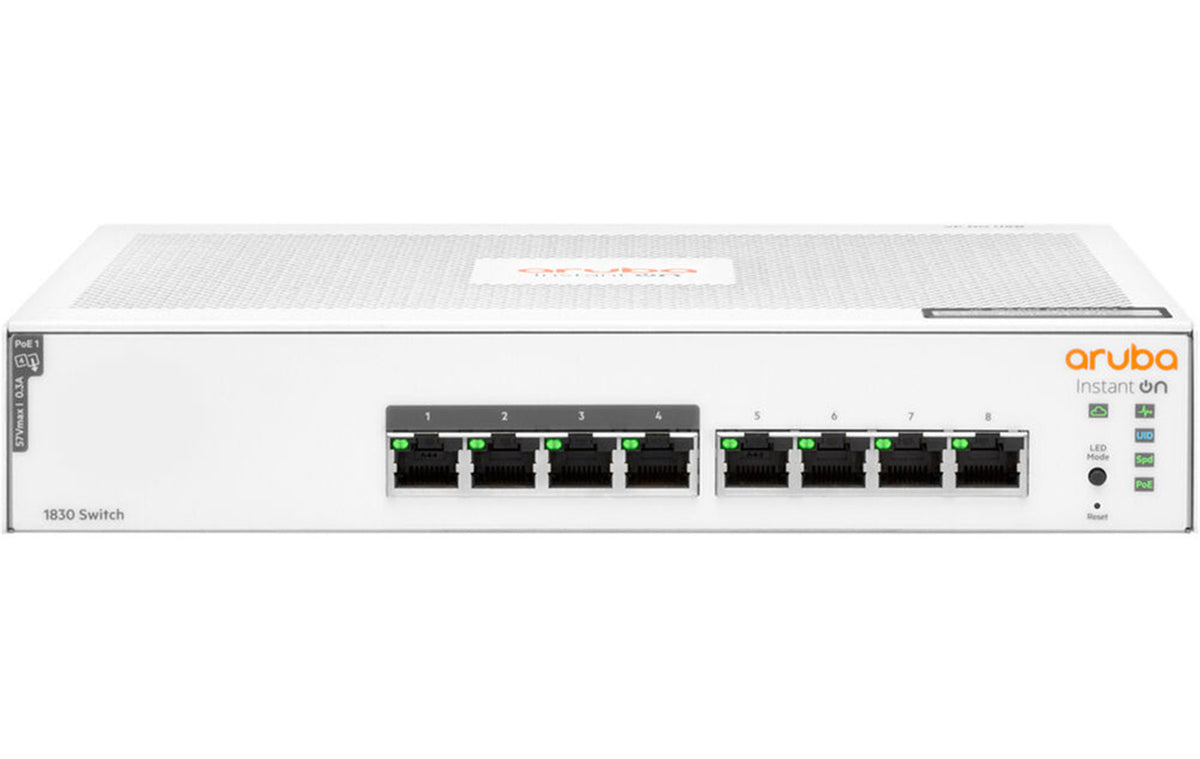 HPE Aruba JL811A Instant On 1830 8-Port GbE 4p PoE 65W Fanless Layer 2 Smart-Managed Switch