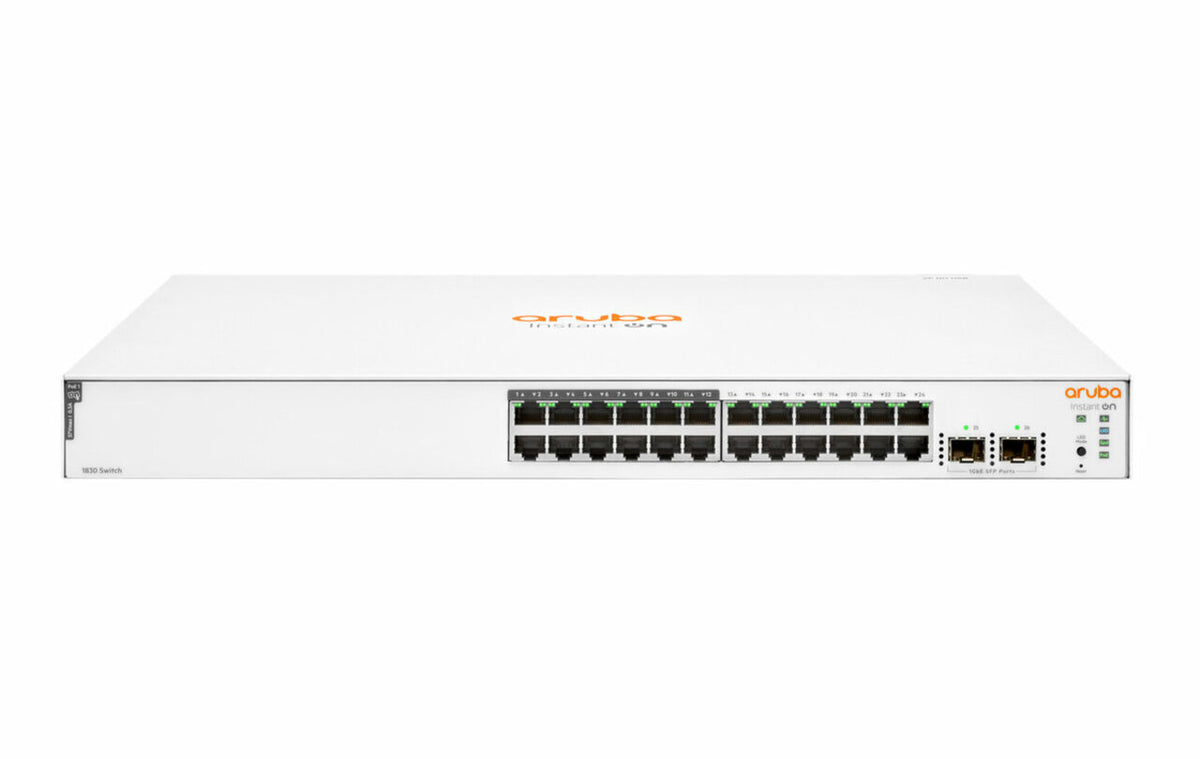 HPE Aruba JL813A Instant On 1830 24G 12p Class4 PoE+ 195W 2SFP Fanless Smart-Managed Switch