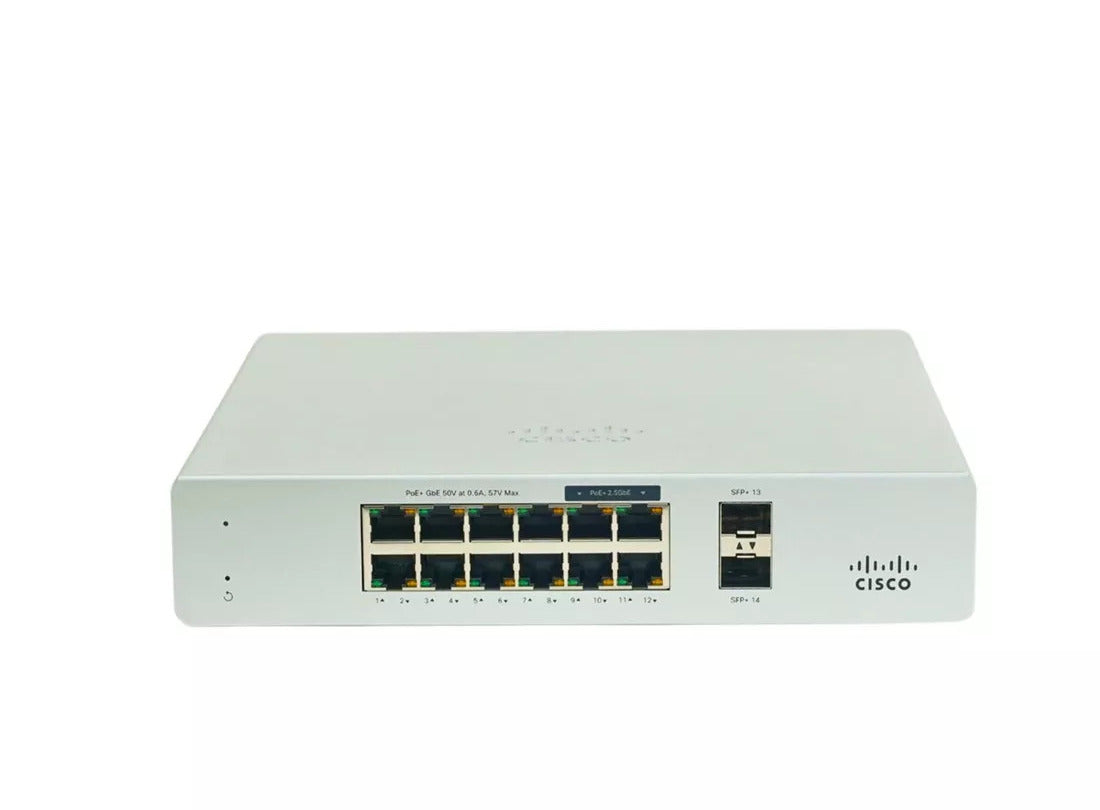 Cisco Meraki MS130-12X-HW 8GE 4x 2.5GE mGig 2x 10G SFP+ 240W PoE+ Cloud Managed Switch