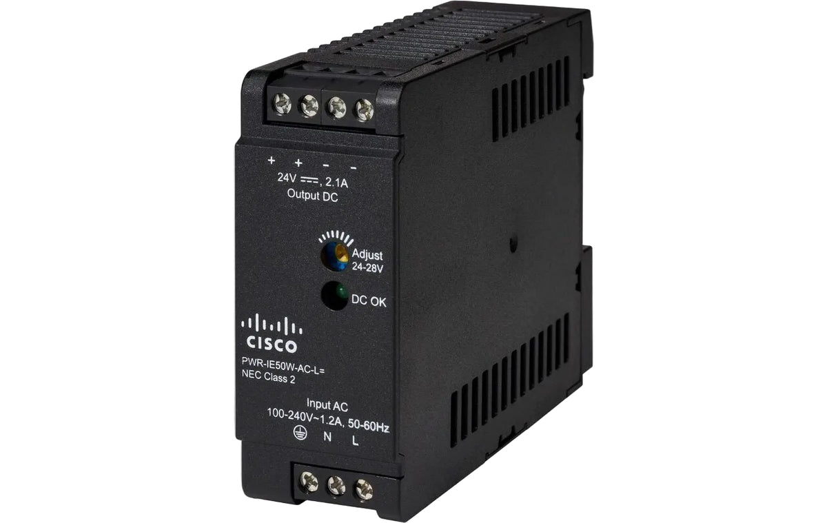 Cisco PWR-IE50W-AC-L 50W AC to 24VDC Hardwired DIN Rail Industrial Power Supply - New