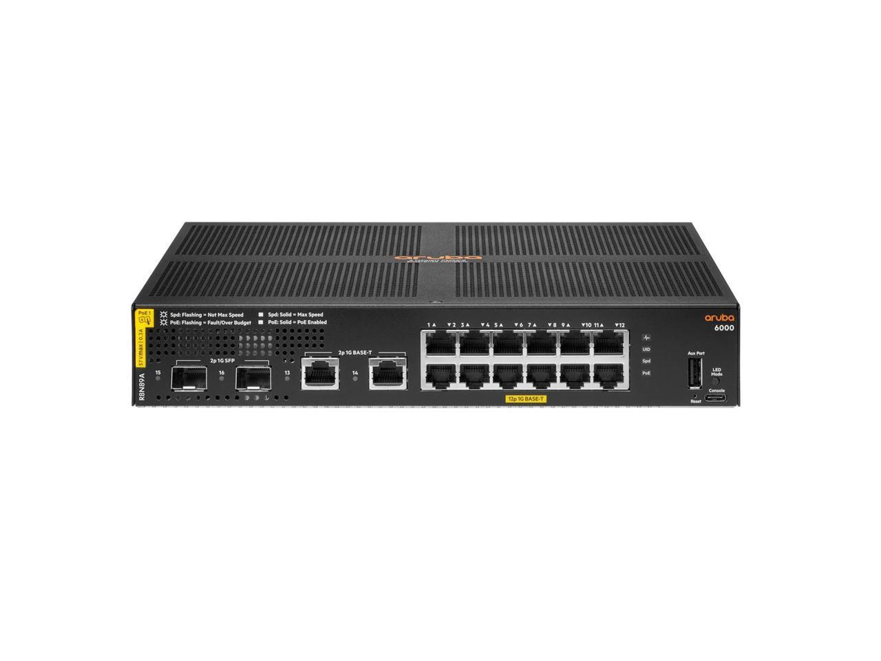 HPE R8N89A Aruba 6000 12g Class4 Poe 2G/2SFP 139w Switch - 12 Ports - Managed - Rack-mountable - New