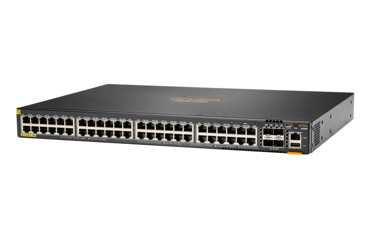 HPE Aruba S0M85A CX 6200F 48-Port Gigabit Class 4 PoE 740W 4x SFP Layer 3 Managed Switch