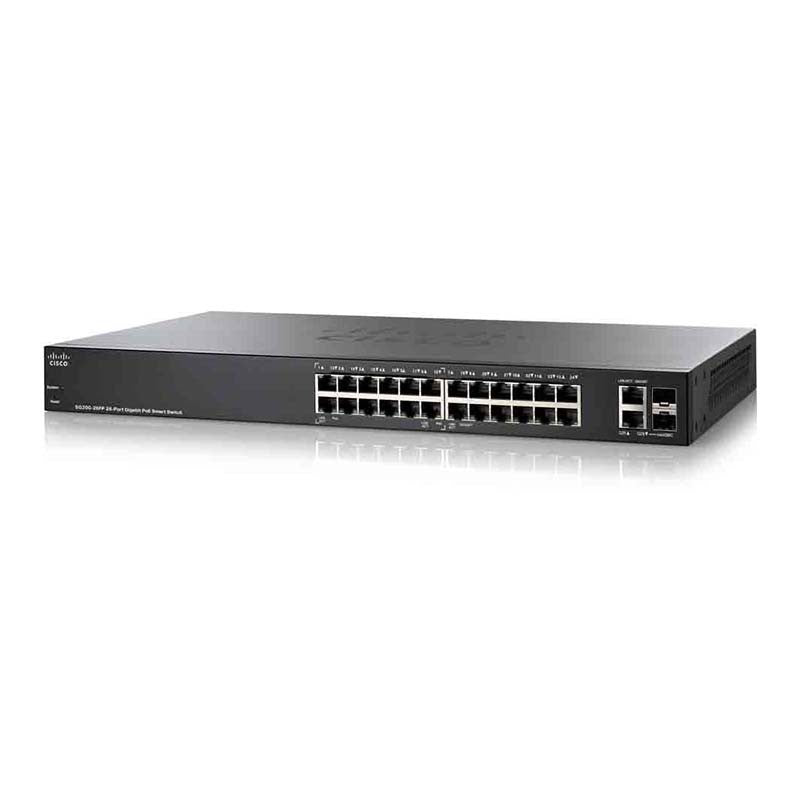 NEW CISCO SG200-26FP-NA 26-PORT GIGABIT FULL-POE SMART SWITCH
