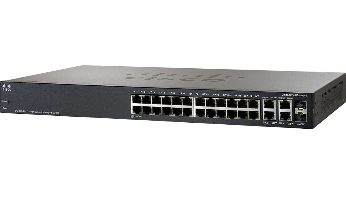 Cisco SG300-28 300 Series 26-Port GbE 2x Combo SFP 56 Gbps 41.67 Mpps L3 Managed Switch