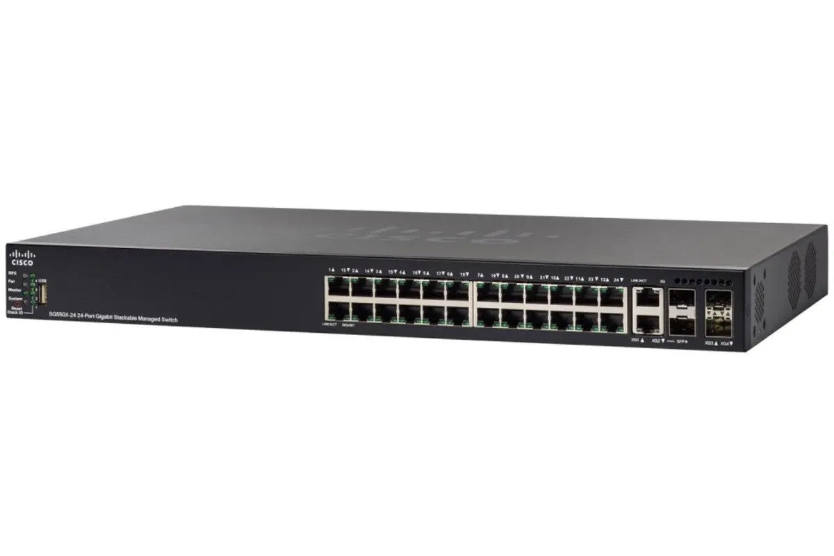 Cisco SG550X-24MPP-K9 24P10/100/1000BASE-T PoE+ Switch - New