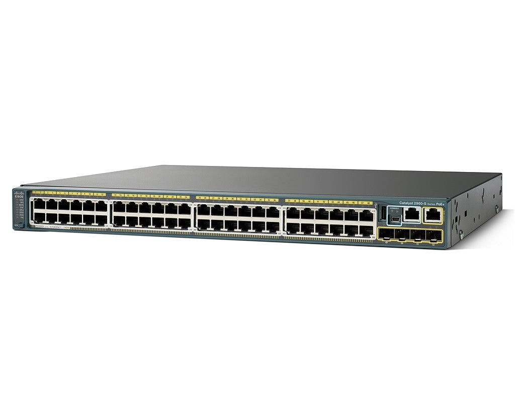 CISCO WS-C2960S-48FPS-L 48 PORT GIGE POE SWITCH 740W AC 4X SFP LAN BASE