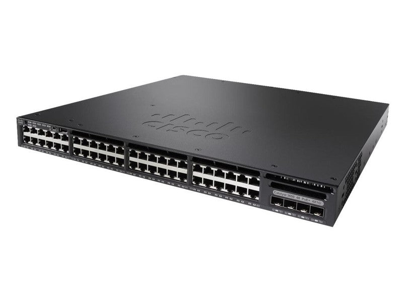 Cisco WS-C3650-48FD-E 48 Port Gigabit PoE+ IP Services 2x 10G PWR-C2-1025WAC - New