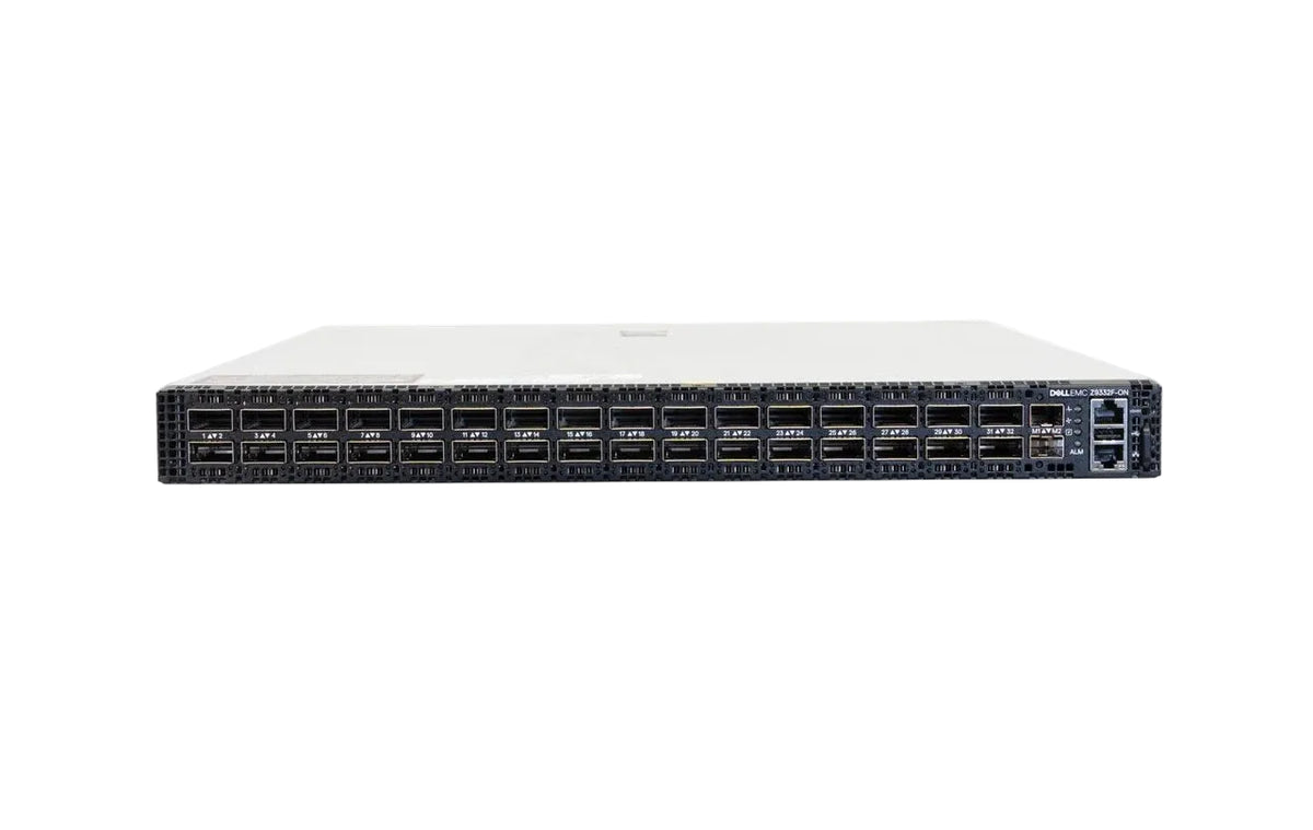 Dell EMC Z9332F-ON PowerSwitch 32x 400GbE QSFP56-DD 2x SFP+ 25.6Tbps 5.1Tpps ONIE Switch