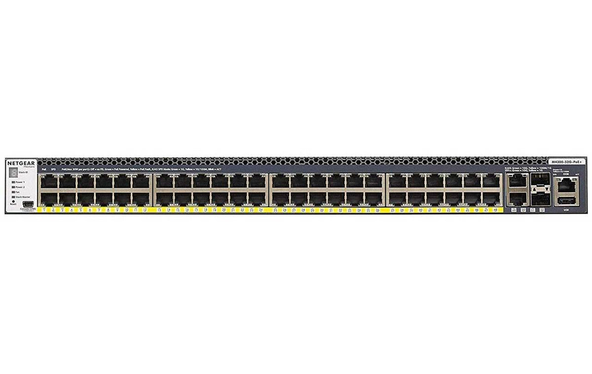 Netgear M4300-28G-PoE+ GSM4328PA ProSAFE M4300 24-Port GbE PoE+ 480W 2x 10GBASE-T 2x 10G SFP+ Layer 3 Switch