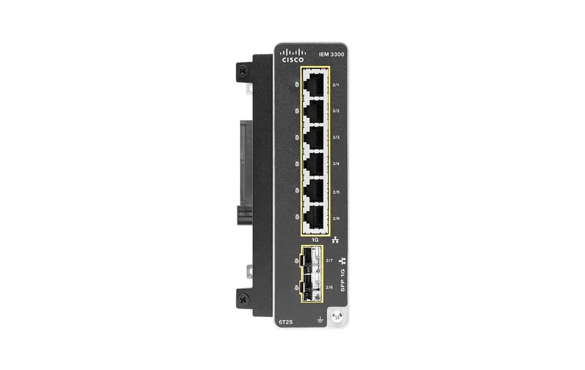Cisco IEM-3300-6T2S Catalyst IE3300 Rugged 6-Port Gigabit Copper 2-Port SFP Expansion Module - New